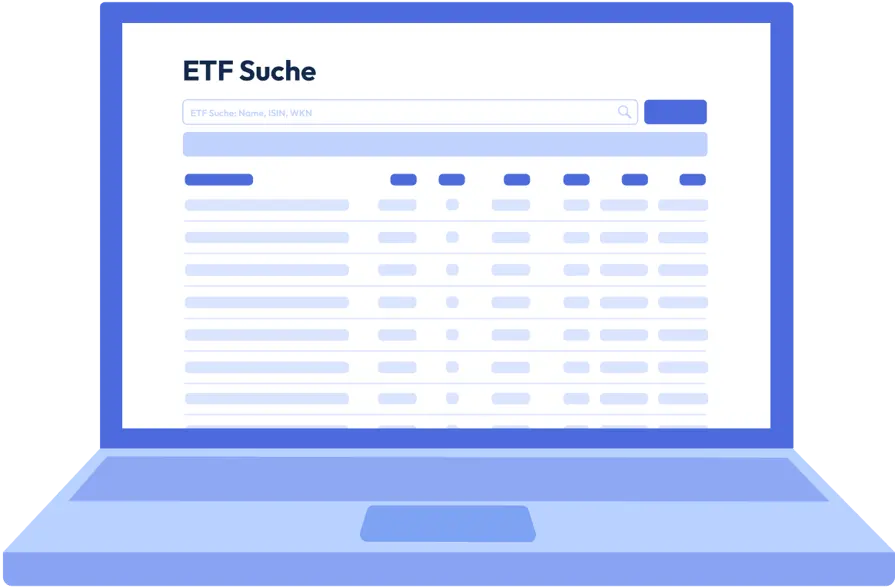 Darstellung einer strukturierten ETF-Auswahl